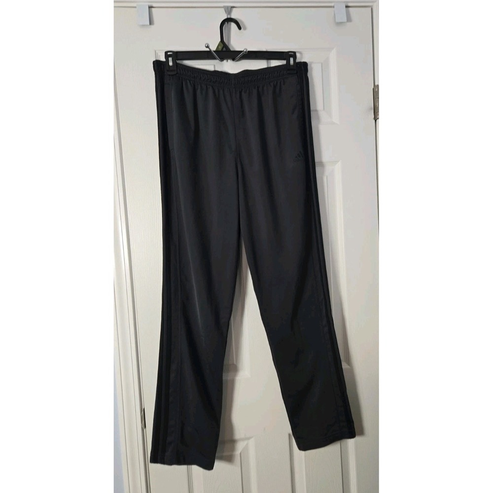 Adidas Mens Primegreen Track Pants Black Grey 3-Stripe Ankle Zip Joggers Size XL